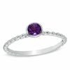 Thumbnail Image 0 of Stackable 4.0mm Amethyst Ring in 10K White Gold