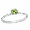 Thumbnail Image 1 of Stackable 4.0mm Peridot Ring in 10K White Gold