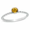 Thumbnail Image 1 of Stackable 4.0mm Citrine Ring in 10K White Gold