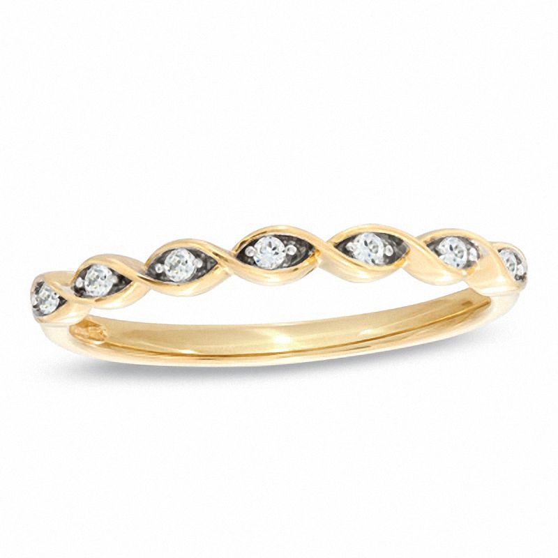 Stackable Diamond Accent Seven Stone Ring in 10K Gold