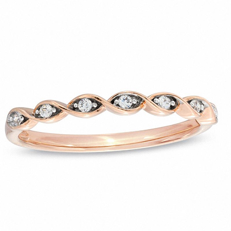 Stackable Diamond Accent Seven Stone Ring in 10K Rose Gold