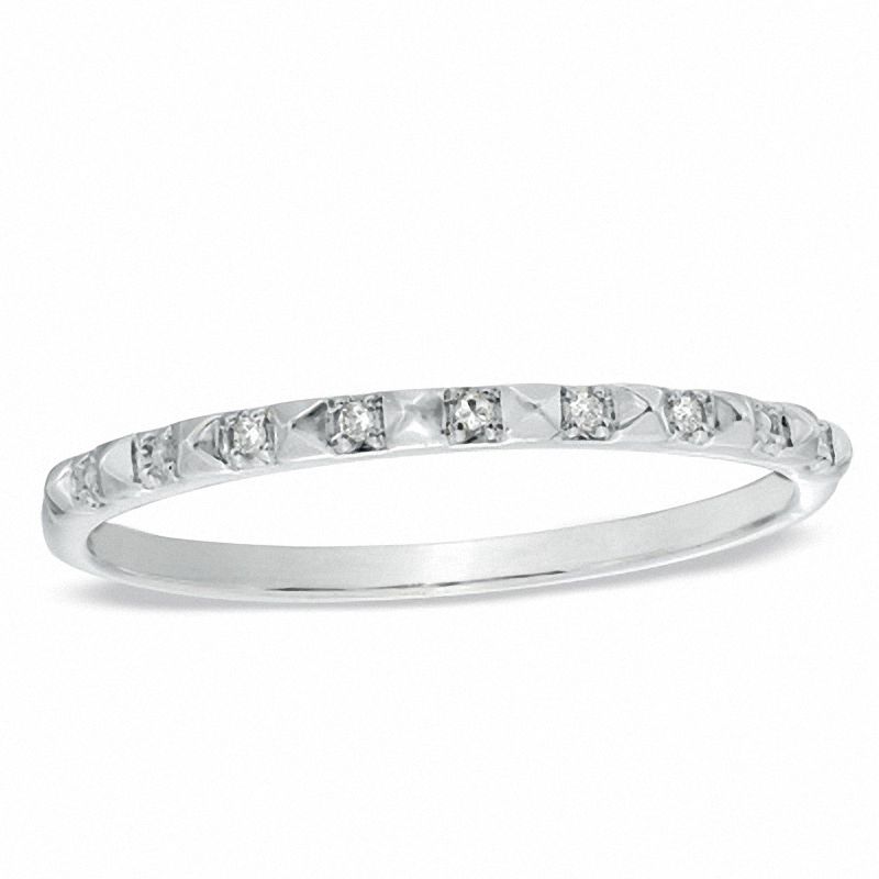Stackable Diamond Accent Band in 10K White Gold