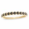 Thumbnail Image 0 of Stackable Black Diamond Accent Heart Row Ring in 10K Gold