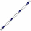 Thumbnail Image 1 of Pear-Shaped Tanzanite and Diamond Accent Bracelet in 10K White Gold