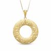 Thumbnail Image 1 of Textured Circle Pendant in 14K Gold