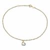 Thumbnail Image 1 of Diamond Accent Tilted Heart Adjustable Anklet in 14K Gold - 11"