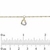 Thumbnail Image 2 of Diamond Accent Tilted Heart Adjustable Anklet in 14K Gold - 11"