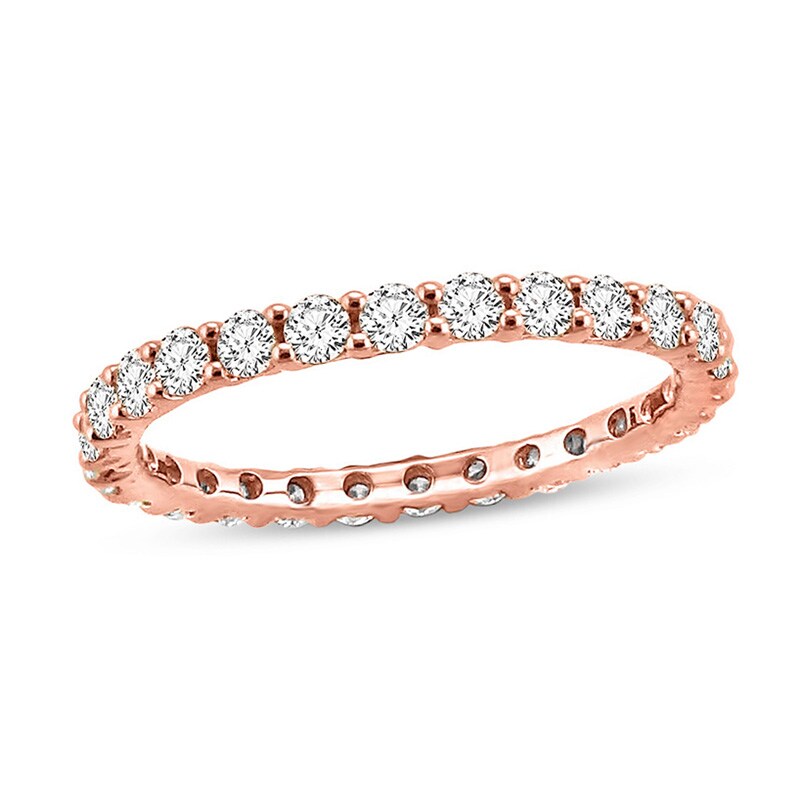 1 CT. T.W. Diamond Prong-Set Eternity Wedding Band in 14K Rose Gold