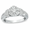 Thumbnail Image 0 of 1 CT. T.W. Diamond Cluster Engagement Ring in 10K White Gold