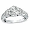 Thumbnail Image 1 of 1 CT. T.W. Diamond Cluster Engagement Ring in 10K White Gold