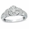 Thumbnail Image 0 of 1 CT. T.W. Diamond Cluster Engagement Ring in 10K White Gold