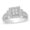 Thumbnail Image 0 of 1 CT. T.W. Quad Princess-Cut Diamond Frame Engagement Ring in 10K White Gold