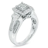 Thumbnail Image 1 of 1 CT. T.W. Quad Princess-Cut Diamond Frame Engagement Ring in 10K White Gold