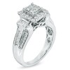 Thumbnail Image 1 of 1 CT. T.W. Quad Princess-Cut Diamond Frame Engagement Ring in 10K White Gold