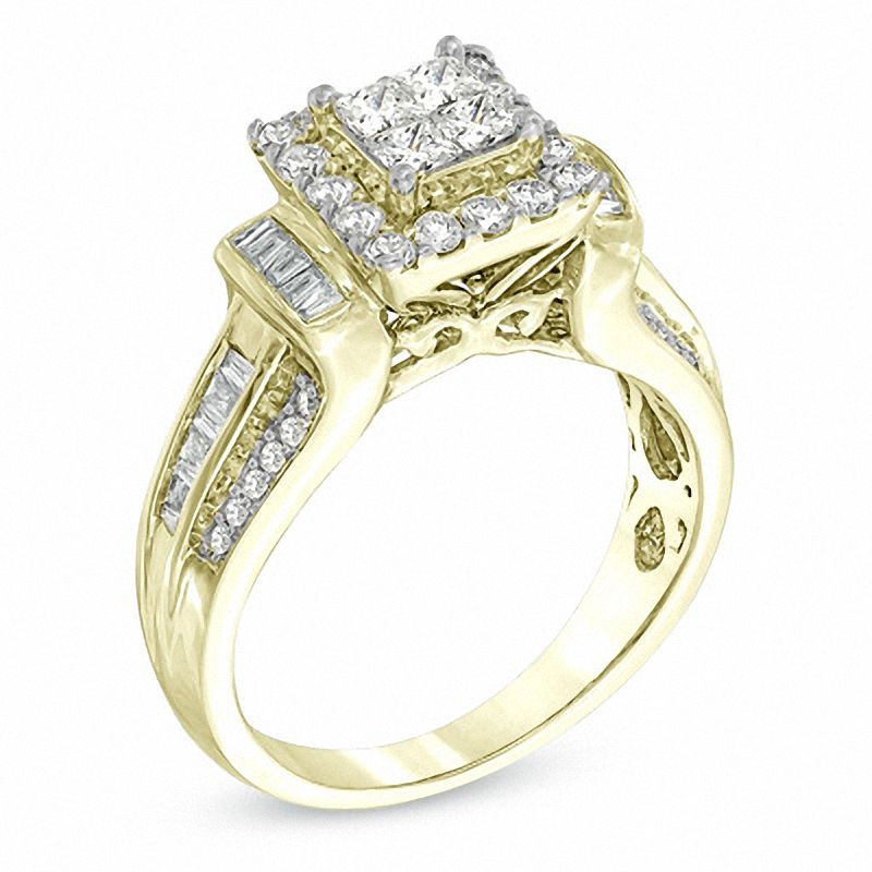 WHITE GOLD ENGAGEMENT RING WITH PRINCESS CUT DIAMONDS, 1.00 CT TW -  Howard's Jewelry Center