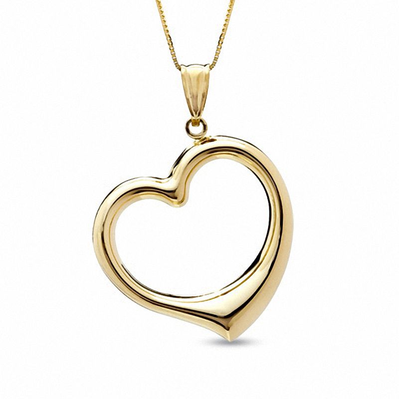Main Image 1 of Tilted Heart Pendant in 14K Gold