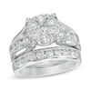 Thumbnail Image 1 of 2-1/2 CT. T.W. Diamond Cluster Bridal Set in 14K White Gold