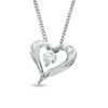 Thumbnail Image 0 of 1/10 CT. Certified Canadian Diamond Solitaire Heart Pendant in 14K White Gold (I/I2) - 17"