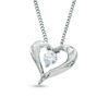 Thumbnail Image 1 of 1/10 CT. Certified Canadian Diamond Solitaire Heart Pendant in 14K White Gold (I/I2) - 17"