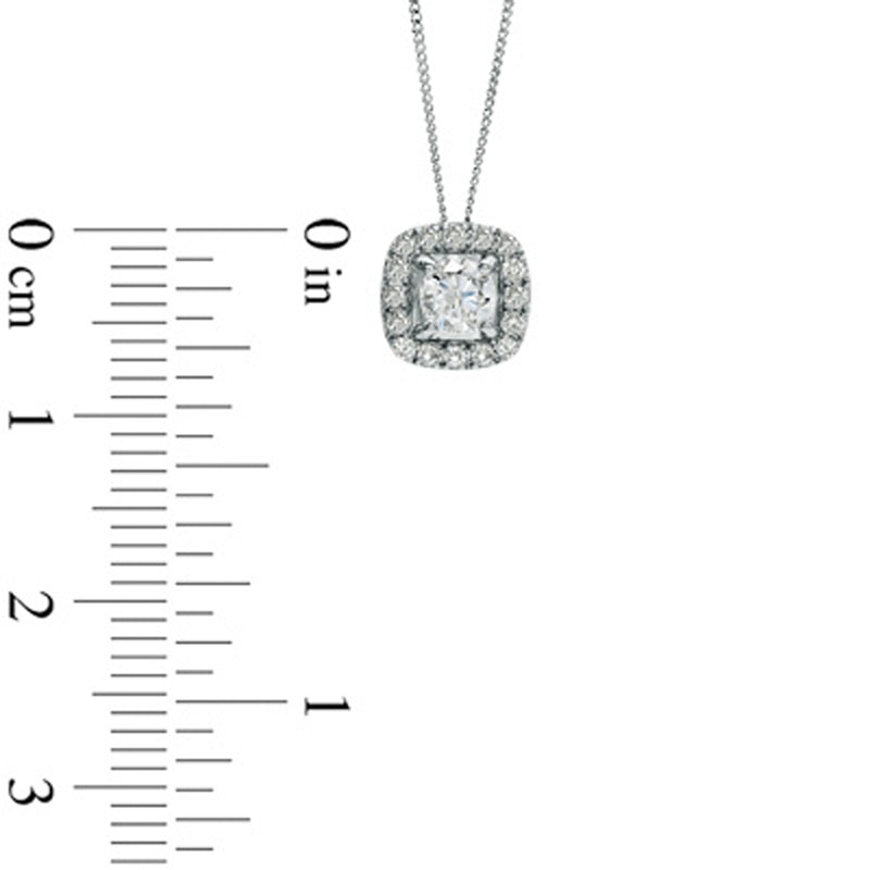 1/3 CT. T.W. Certified Canadian Diamond Frame Pendant in 14K White Gold (I/I2) - 17"