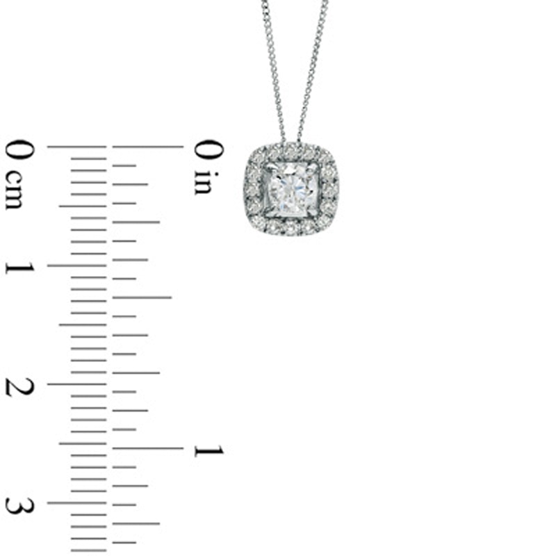 Main Image 2 of 1/3 CT. T.W. Certified Canadian Diamond Frame Pendant in 14K White Gold (I/I2) - 17"