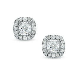 3/8 CT. T.W. Certified Canadian Diamond Frame Stud Earrings in 14K White Gold (I/I2)