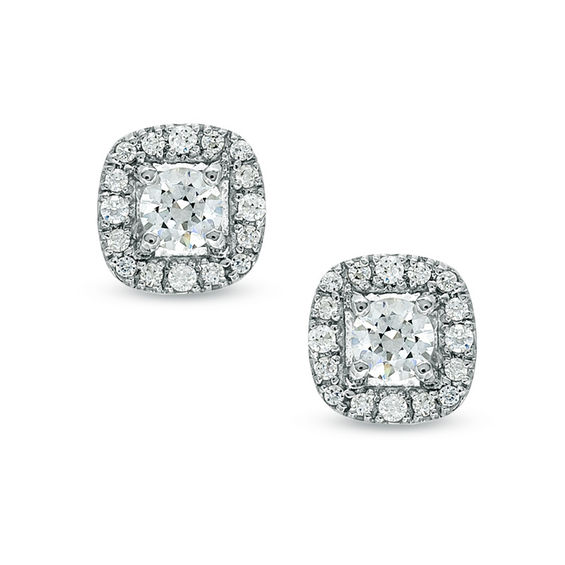 3 8 Ct T W Certified Canadian Diamond Frame Stud Earrings In 14k T W Certified Canadian Diamond Frame Stud Earrings In 14k White Gold