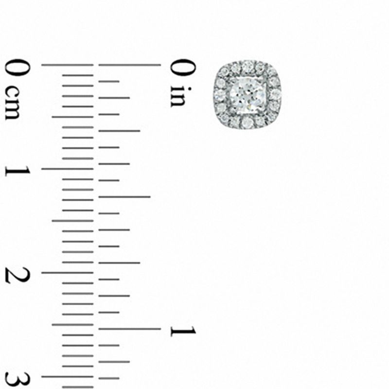 Main Image 2 of 3/8 CT. T.W. Certified Canadian Diamond Frame Stud Earrings in 14K White Gold (I/I2)