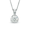 Thumbnail Image 0 of 3/8 CT. Certified Canadian Diamond Solitaire Pendant in 14K White Gold (I/I2) - 17"