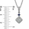 Thumbnail Image 1 of Vera Wang Love Collection 3/8 CT. T.W. Princess-Cut Diamond and Blue Sapphire Pendant in 14K White Gold