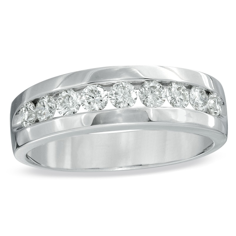 Main Image 1 of Men's 1 CT. T.W. Diamond Wedding Band in Platinum