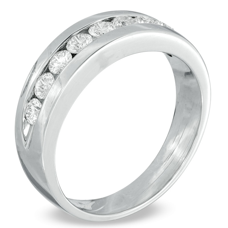 Main Image 2 of Men's 1 CT. T.W. Diamond Wedding Band in Platinum