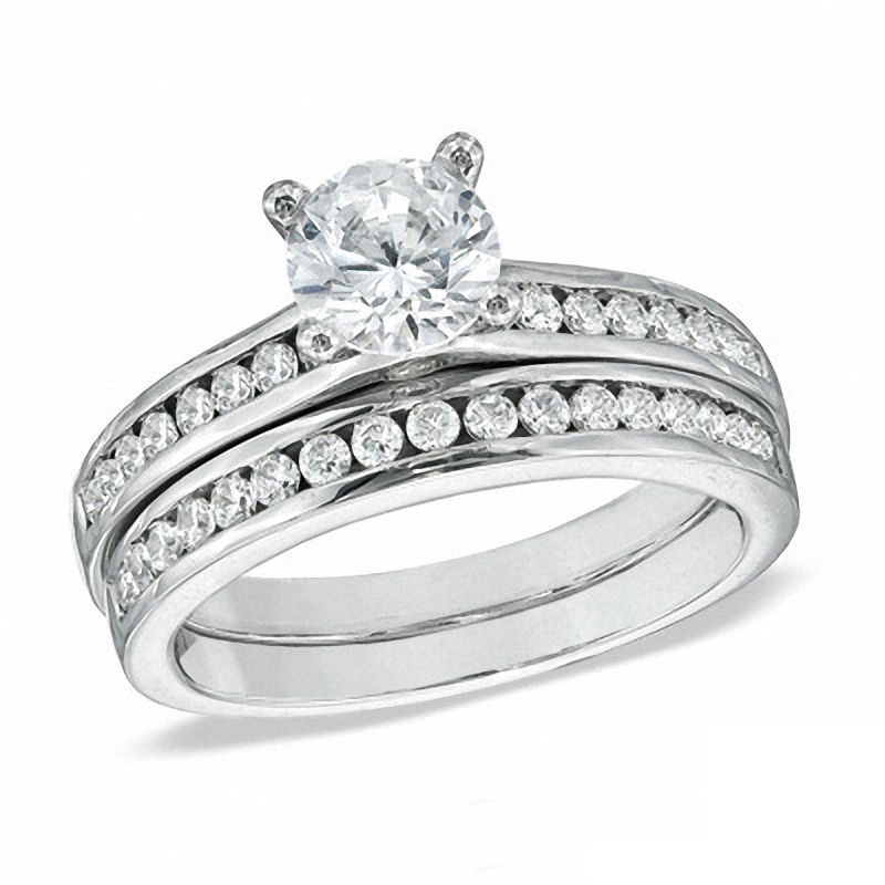 Celebration 102® 1-1/2 CT. T.W. Diamond Bridal Set in 18K White Gold (I/SI2)