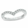 Thumbnail Image 1 of 1/4 CT. T.W. Diamond Chevron Contour Anniversary Band in 10K White Gold
