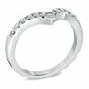 Thumbnail Image 2 of 1/4 CT. T.W. Diamond Chevron Contour Anniversary Band in 10K White Gold