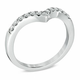 1/4 CT. T.W. Diamond Chevron Contour Anniversary Band in 10K