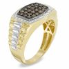 Thumbnail Image 2 of 1 CT. T.W. Cushion-Shaped Champagne and White Multi-Diamond Frame Ring in 10K Two-Tone Gold
