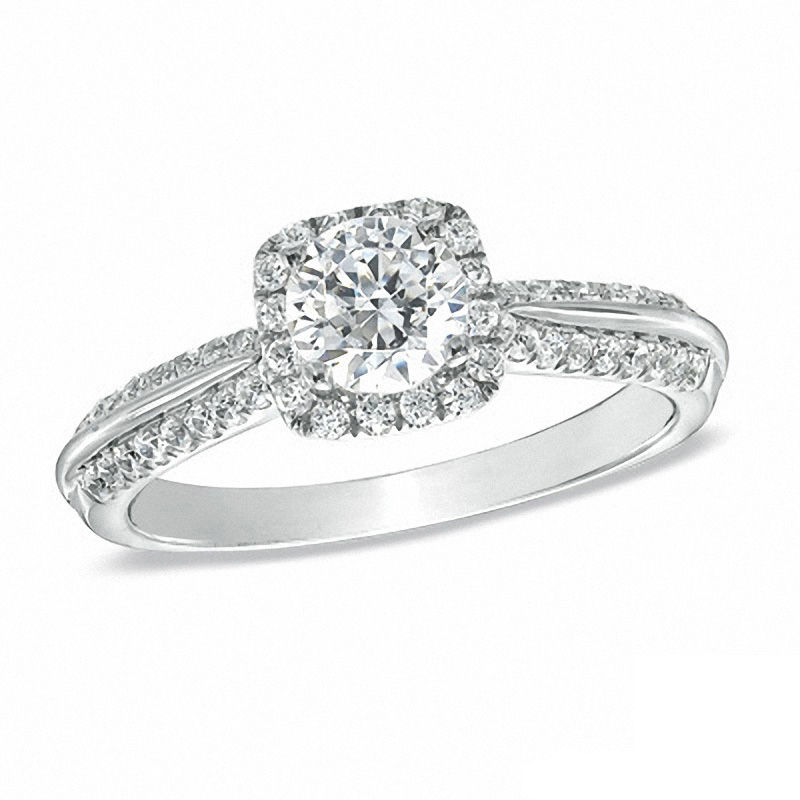 Celebration 102® 1 CT. T.W. Diamond Framed Engagement Ring in 18K White Gold (I/SI2)