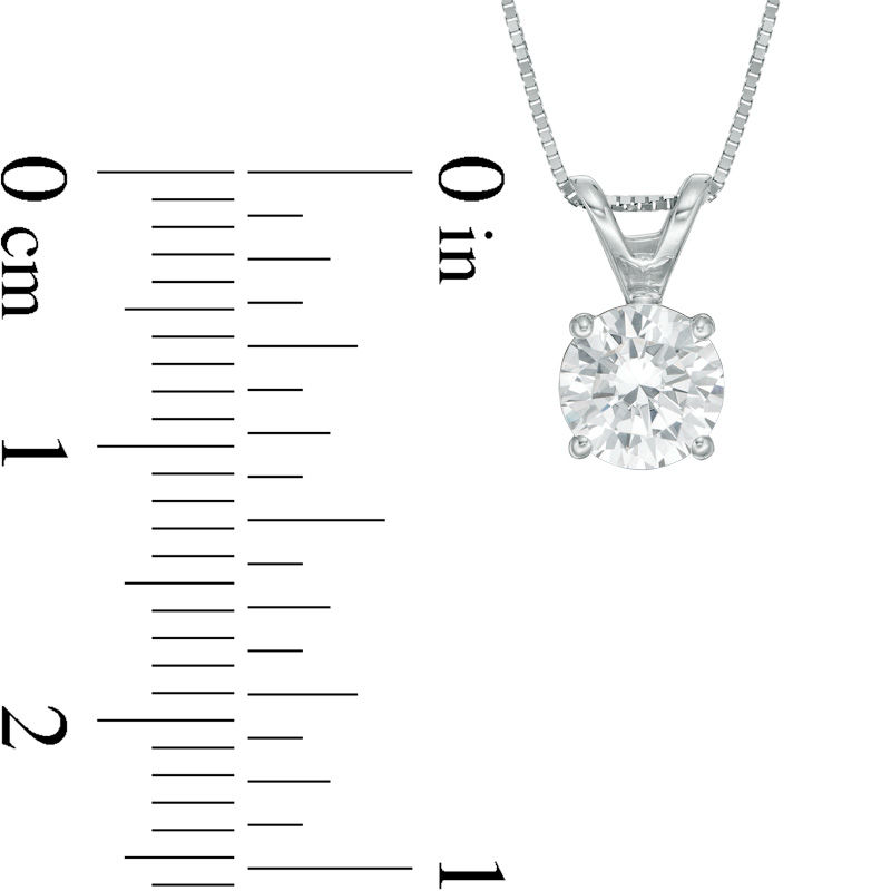 Main Image 2 of 1 CT. Certified Diamond Solitaire Pendant in 14K White Gold (J/I2)