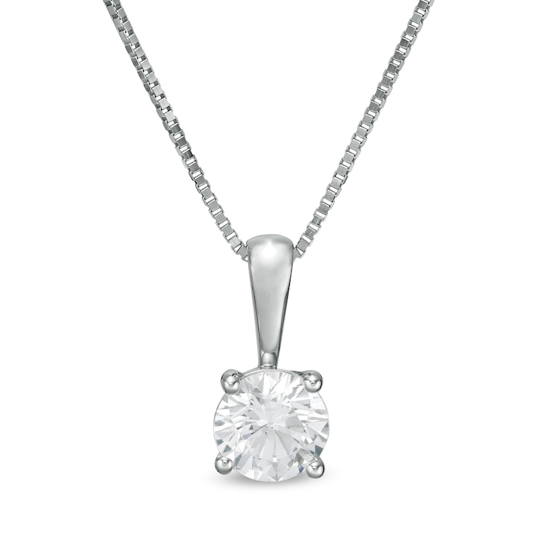 1/2 CT. Certified Diamond Solitaire Pendant in 14K White Gold (J/I2)