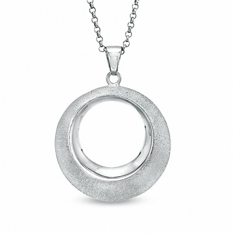 Main Image 1 of Charles Garnier Beveled Circle Pendant in Sterling Silver
