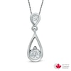 Thumbnail Image 0 of 1/3 CT. T.W. Certified Canadian Diamond Double Teardrop Pendant in 14K White Gold (I/I2)