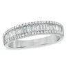 Thumbnail Image 1 of 1/2 CT. T.W. Baguette and Round Diamond Edge Band in 10K White Gold