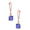Thumbnail Image 1 of 6.0mm Cushion-Cut Tanzanite and Diamond Accent Drop Earrings in 14K Rose Gold