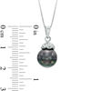 Thumbnail Image 2 of 9.0-10.0mm Tahitian Cultured Pearl and Diamond Accent Pendant in 14K White Gold