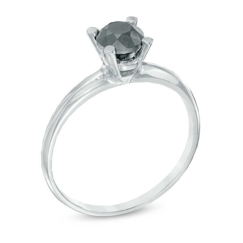 3/4 CT. Black Diamond Solitaire Engagement Ring in 14K White Gold