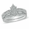 Thumbnail Image 0 of 1/4 CT. T.W. Diamond Marquise Cluster Bridal Set in 10K White Gold