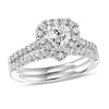 Thumbnail Image 1 of 3/4 CT. T.W. Heart-Shaped Diamond Frame Bridal Set in 14K White Gold