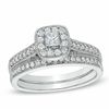 Thumbnail Image 0 of 1/2 CT. T.W. Princess-Cut Diamond Vintage-Style Bridal Set in 10K White Gold