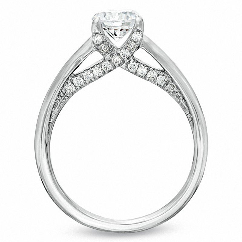 Main Image 3 of Celebration 102® 7/8 CT. T.W. Diamond Engagement Ring in 18K White Gold (I/SI2)